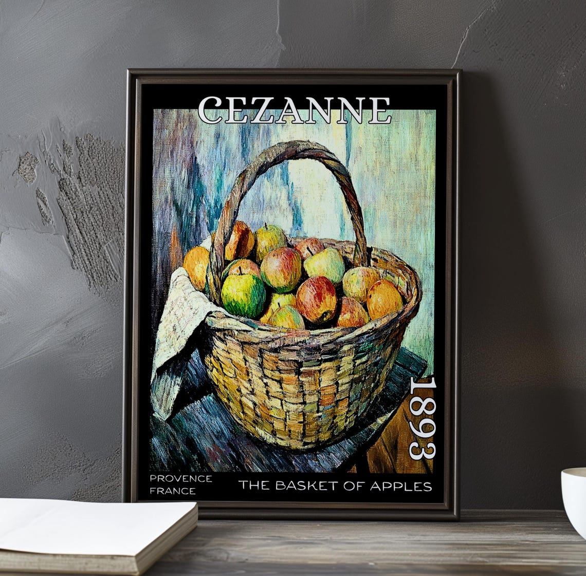 Cezanne The Basket Of Apples Woven Basket White Cloth Poster