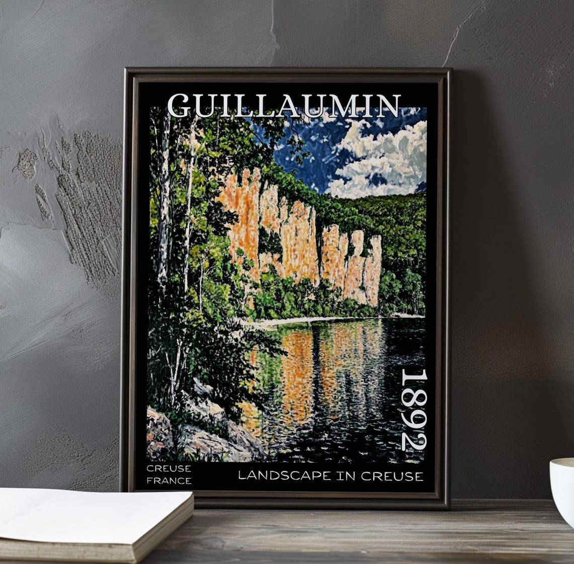 Guillaumin Creuse Rock Formations Mirrored In Still Water 1892 Poster