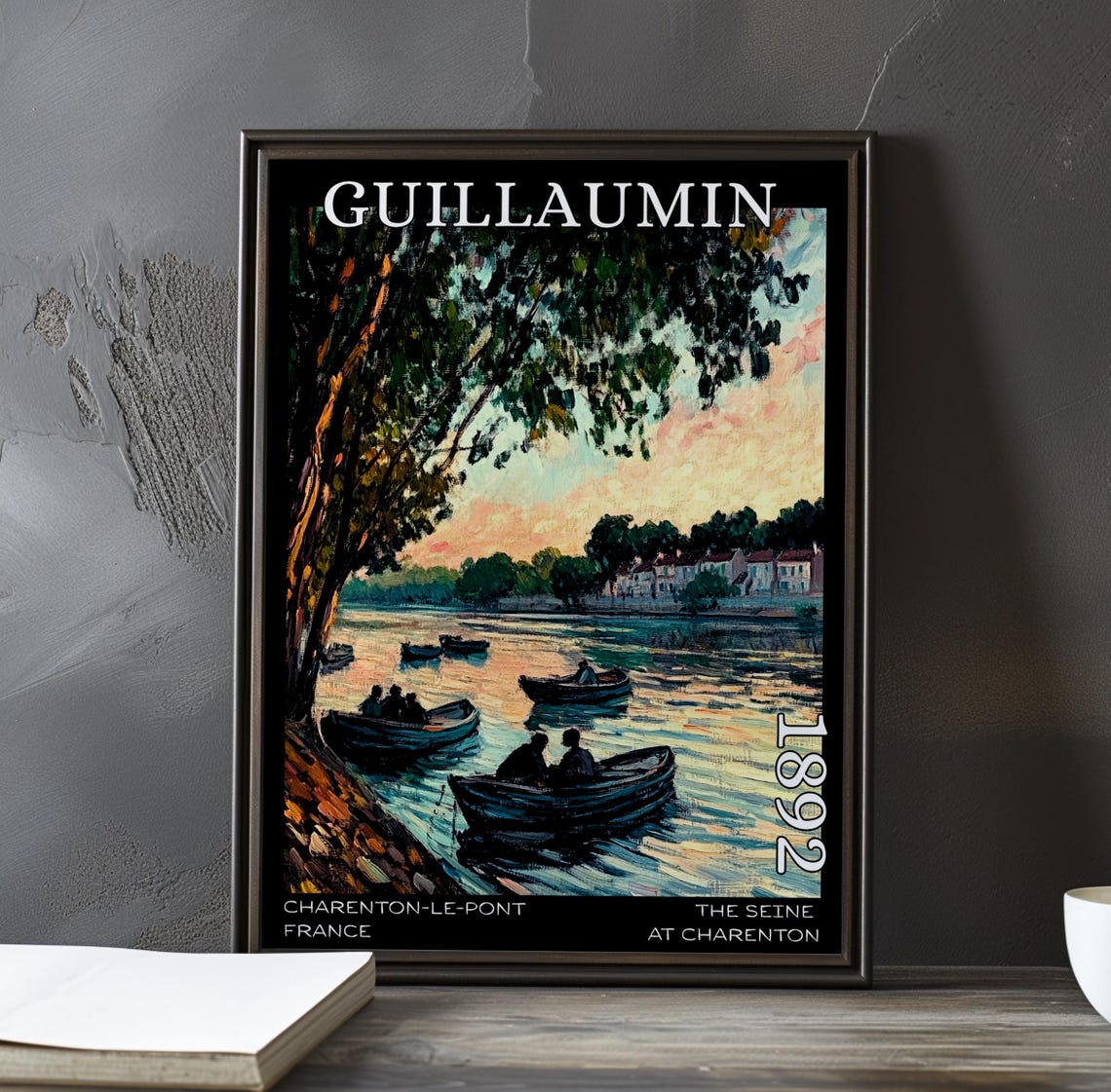 Guillaumin The Seine at Charenton Sunset Boaters 1892 Art Poster