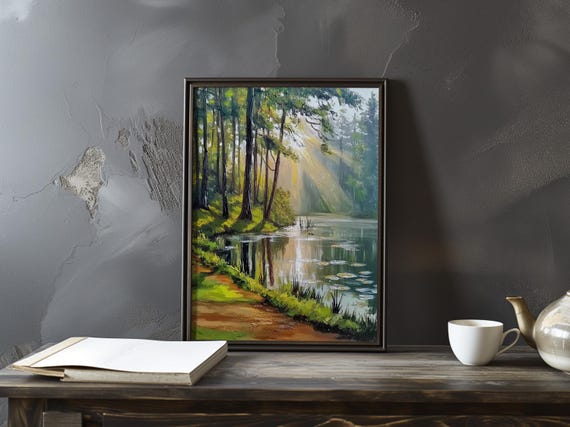 Claude Monet Poster Water Lilies Garden At Giverny Impressionist Gallery Print Colourful Impressionism Art Home Decor