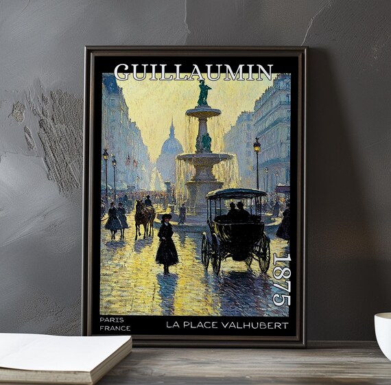 La Place Valhubert 1875 Paris Fountain Square Carriage Poster