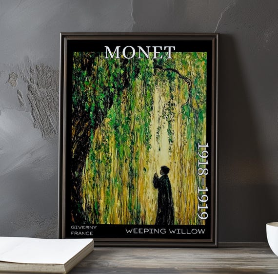 Weeping Willow 19181919 Claude Monet Print Poster Impressionism Post Impressionist Tree 20th Century Garden Landscape Wwi Era Art