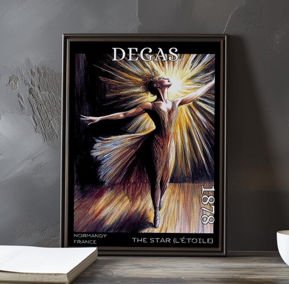 The Star 1878 Edgar Degas Print Poster Impressionism Post Impressionist Ballet French Dancer Art Performance Spotlight Scene Decor