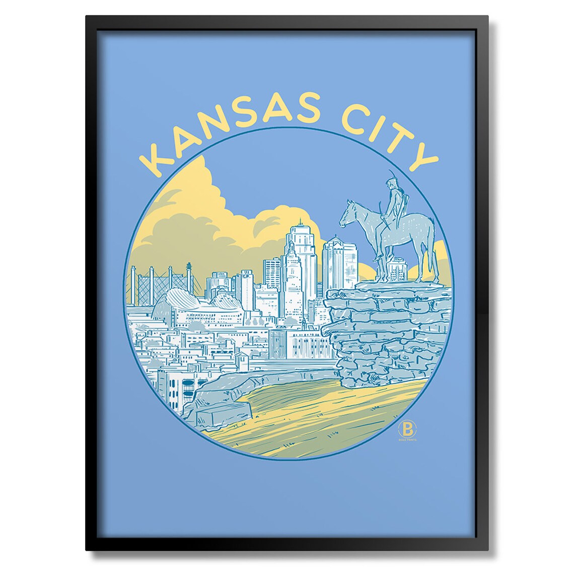 Kansas City Circle Travel Poster