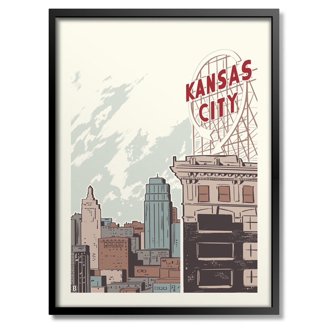 Kansas City Crossroads Travel Poster