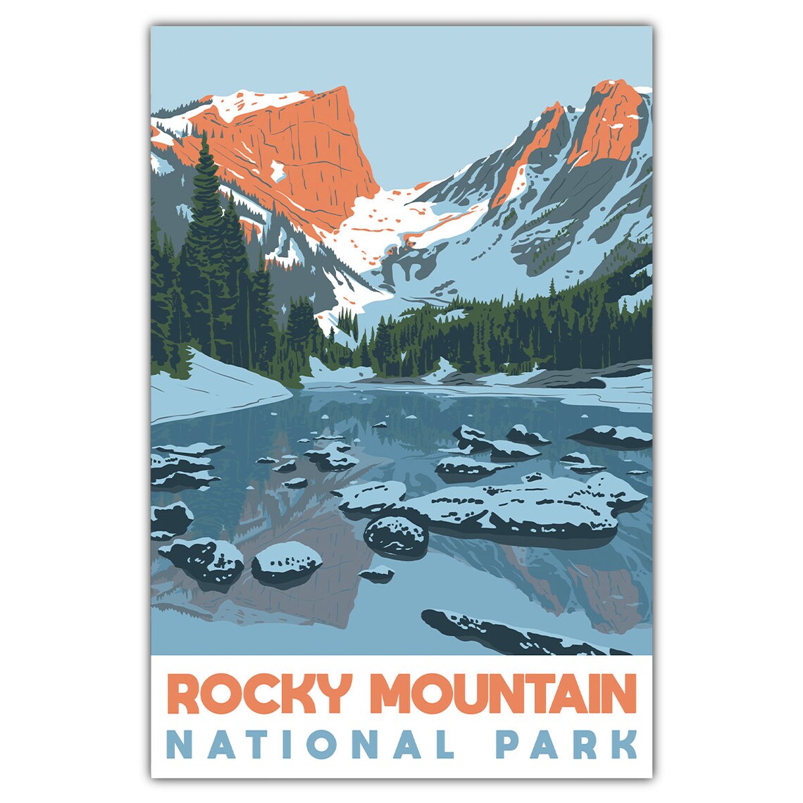 Rocky Mountain National Park Dream Lake Travel Poster