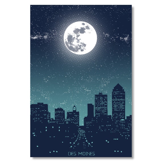 Des Moines Moon Postcard