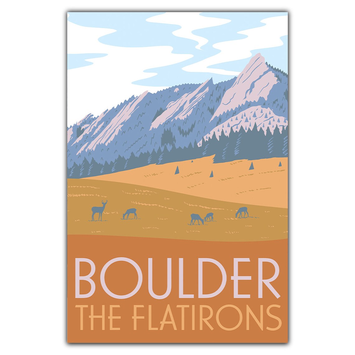 Boulder Flatirons Travel Poster