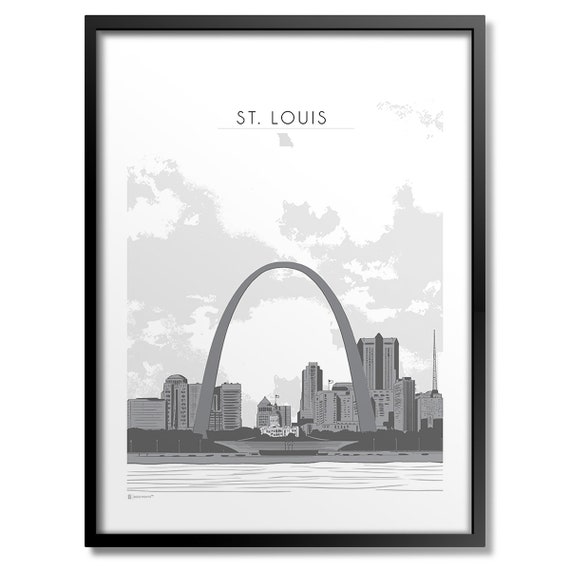 St Louis Skyline Travel Poster, City View Print