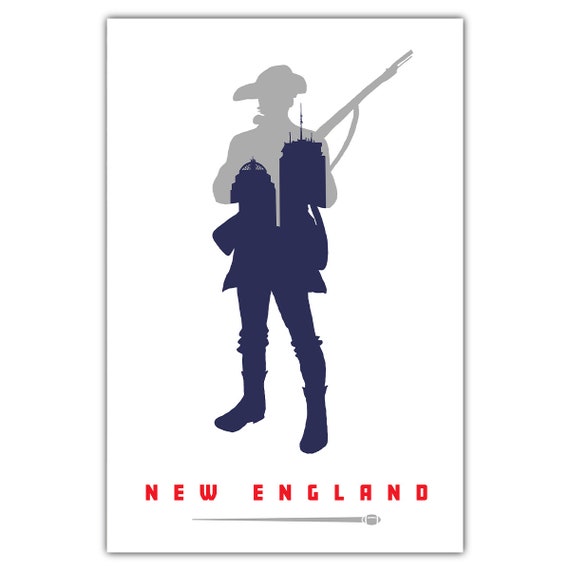 New England Football Postcard