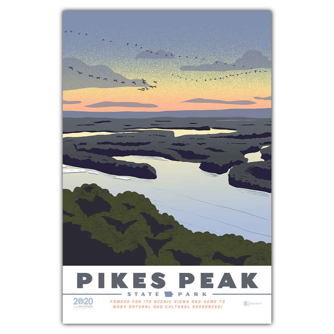 Pikes Peak State Park Travel Poster