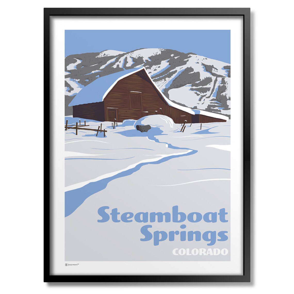 Steamboat Springs Barn Art Print, Rustic Decor