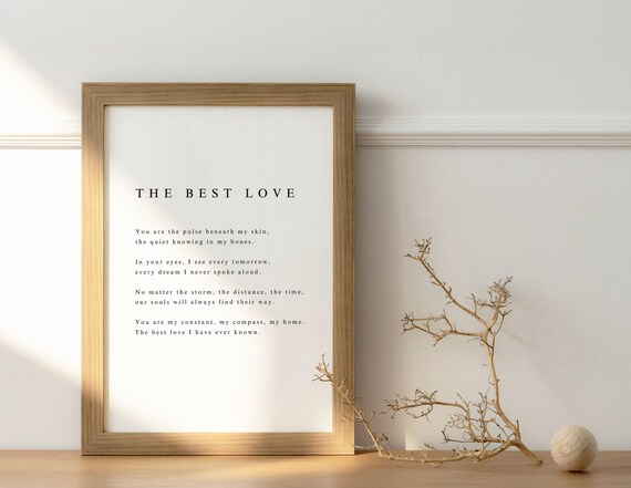 The Best Love Soulmate Devotion Poem Anniversary Gift Poster