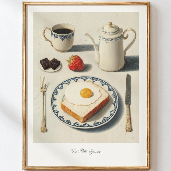Le Petit Dejeuner French Breakfast Still Life Coffee Toast Poster