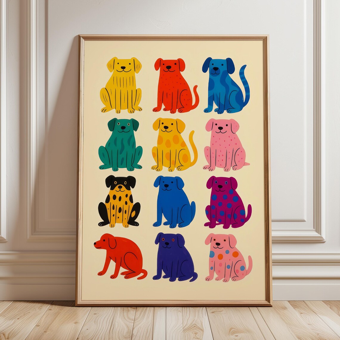 Colorful Dog Print, Cute Puppy Pop Art