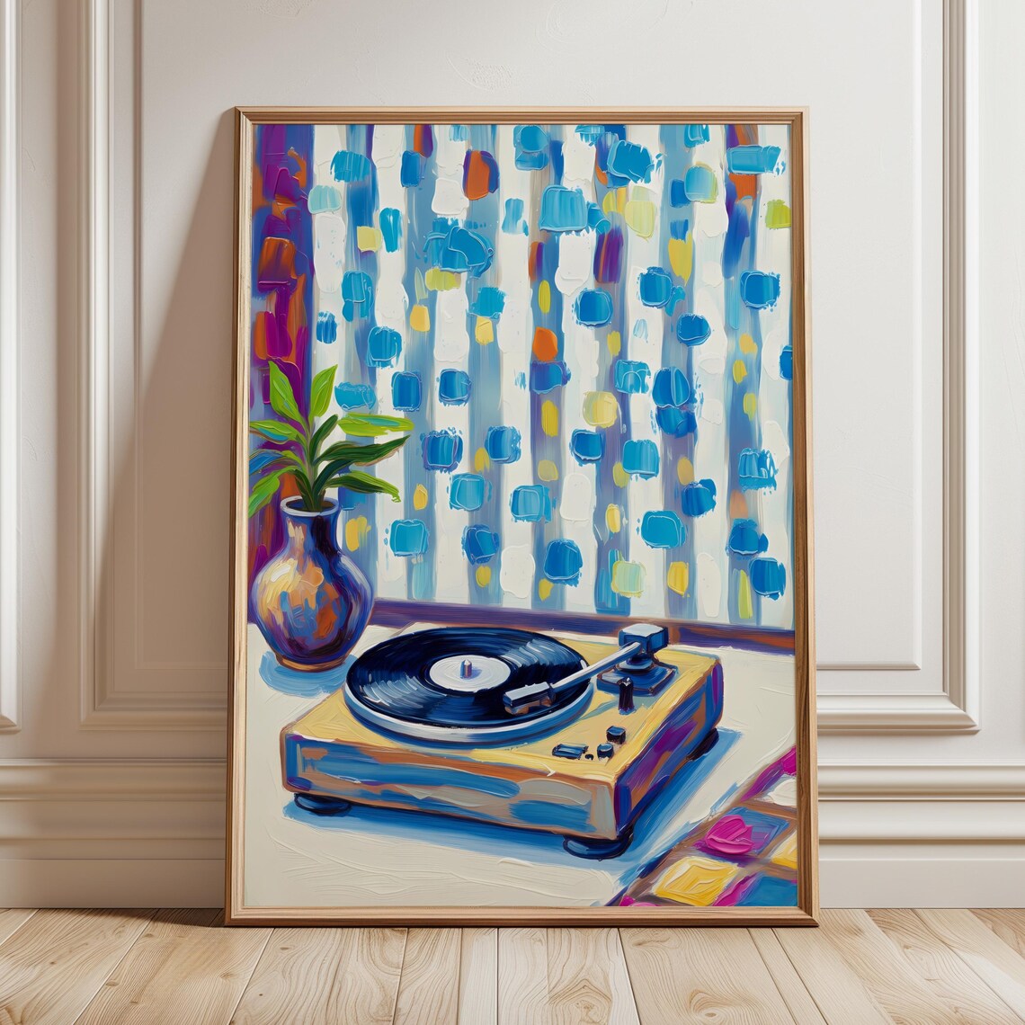 Vinyl Record Player, Maximalist Music Poster
