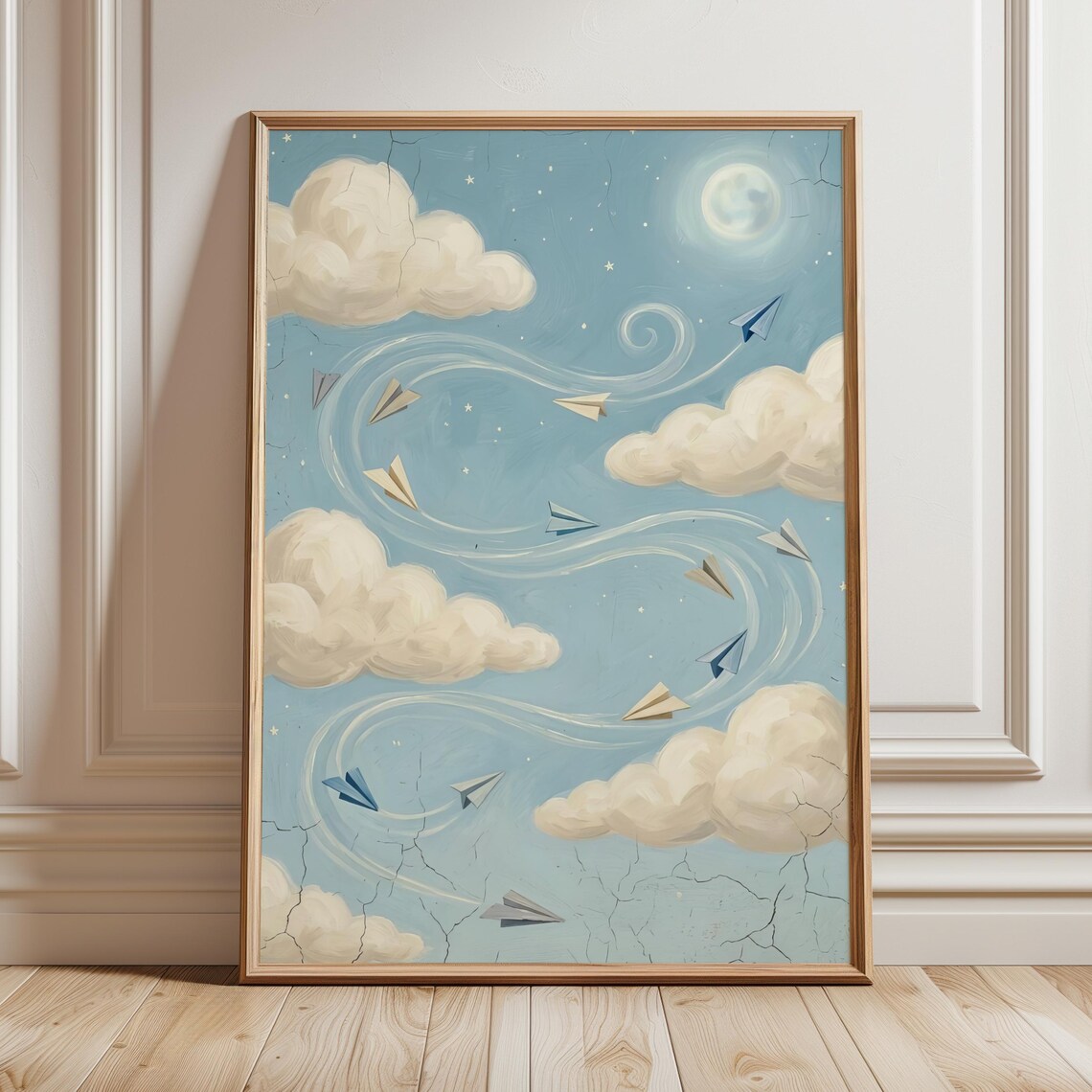 Whimsical Paper Airplane Nursery Art Print