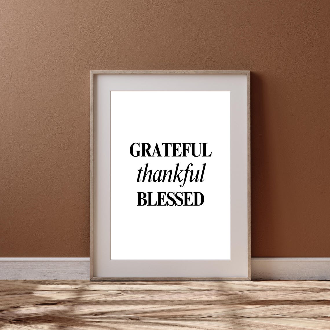 Grateful Thankful Blessed Fall Serif Script Typography Poster - Image 2