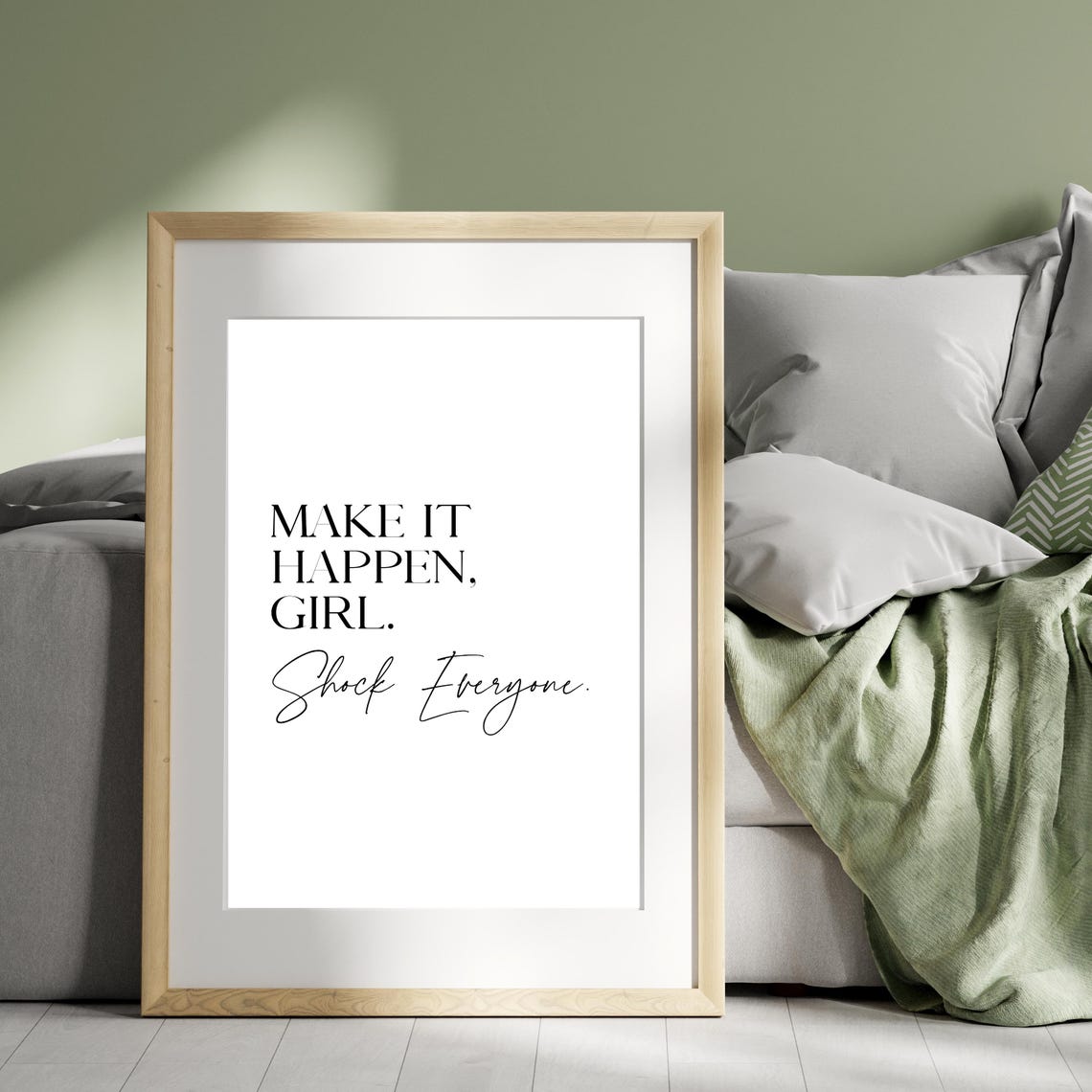 Make It Happen Girl Shock Everyone Empowering Motivational Quote Poster - Image 2