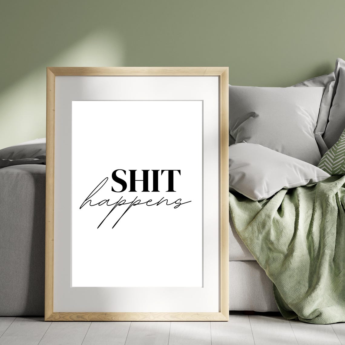 Shit Happens Bold Serif Cheeky Humor Typography Quote Poster - Image 3