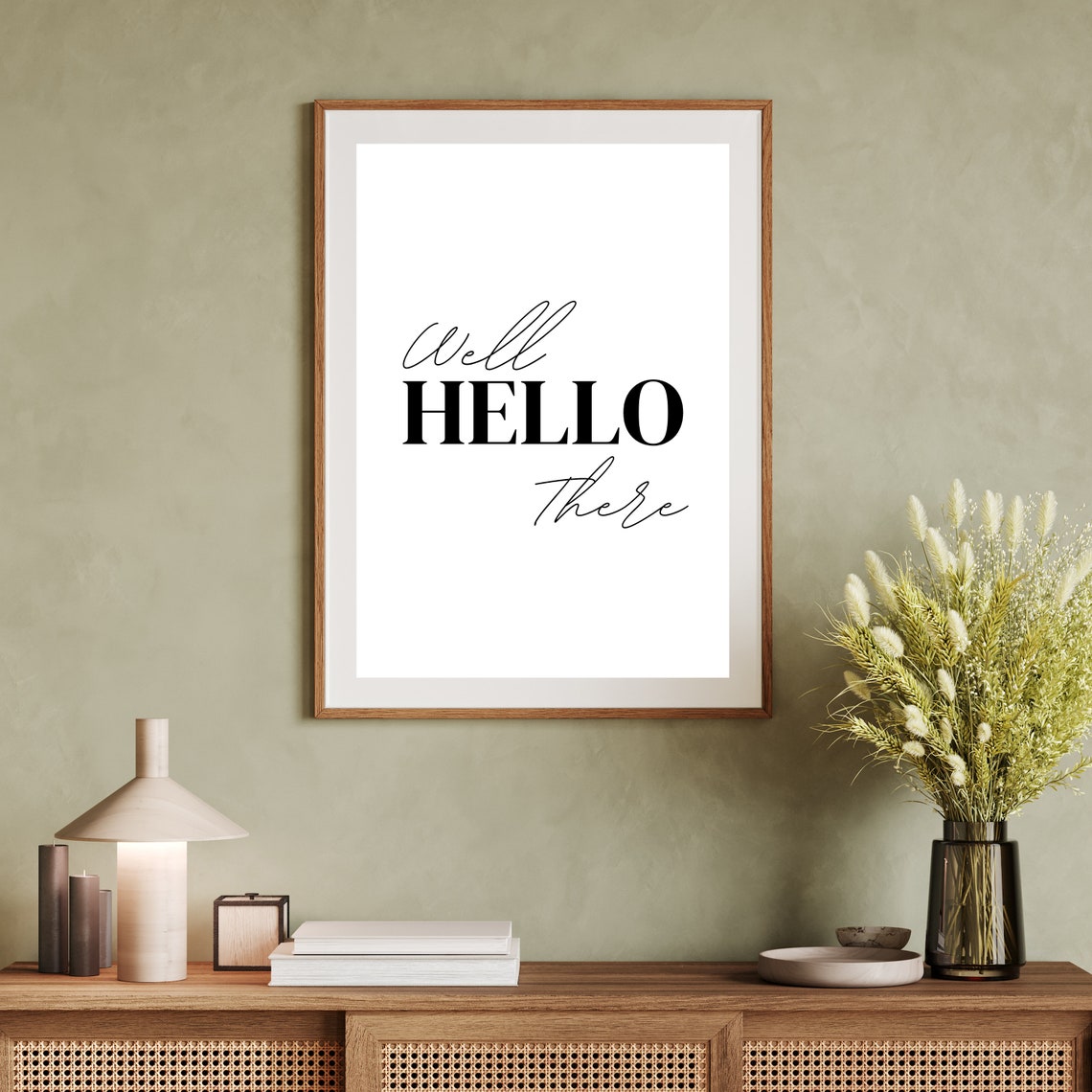 Well Hello There Cheerful Welcome Quote Minimalist Typography Poster - Image 3