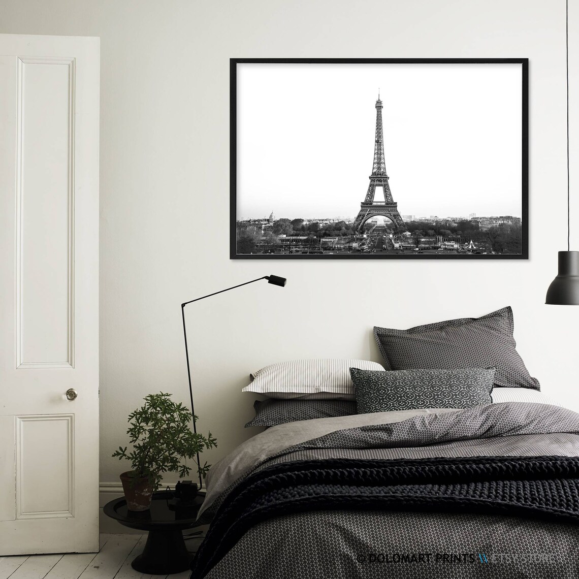 Paris Eiffel Tower Travel Poster, Black and White - Image 3