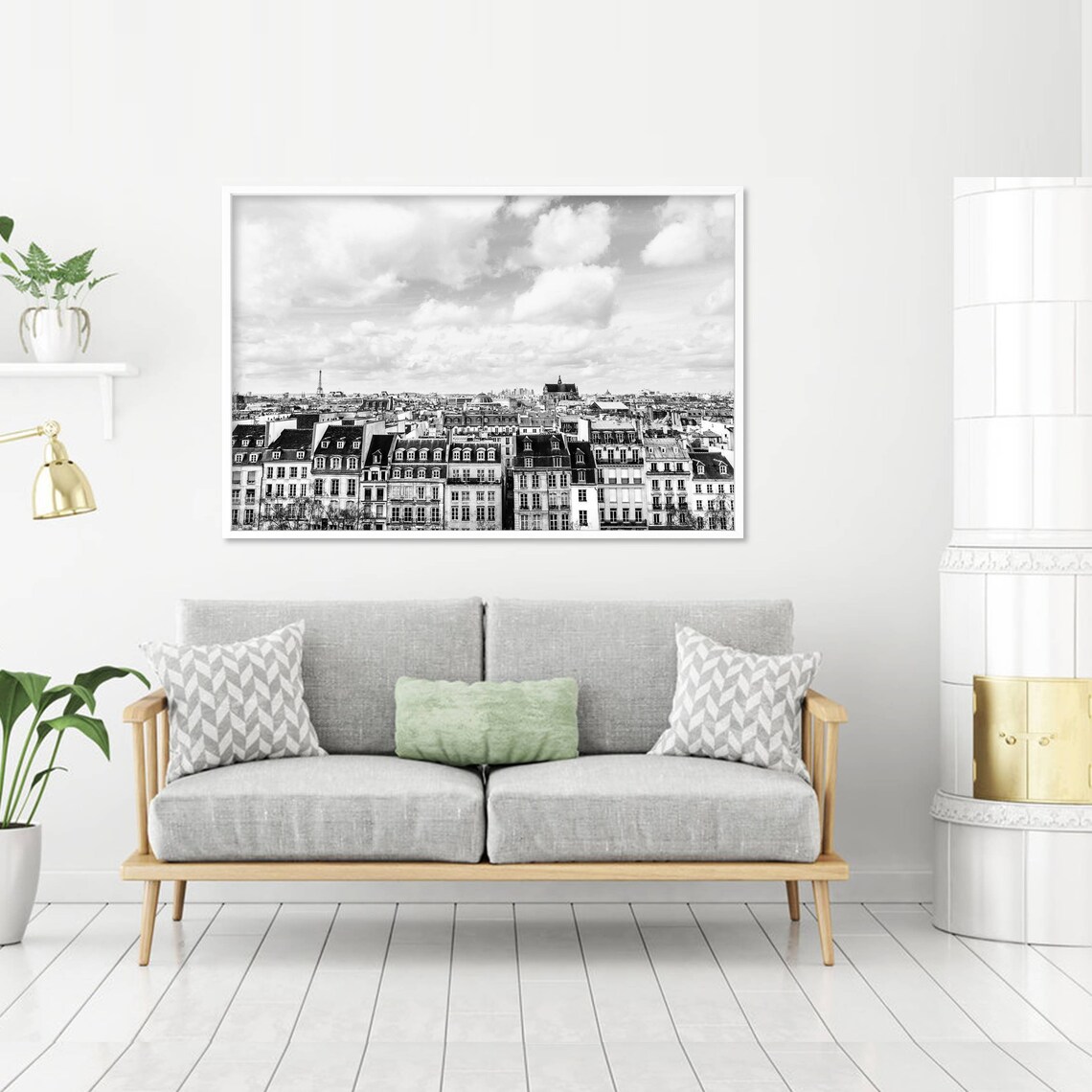 Paris Black and White Skyline Travel Poster, France - Image 2