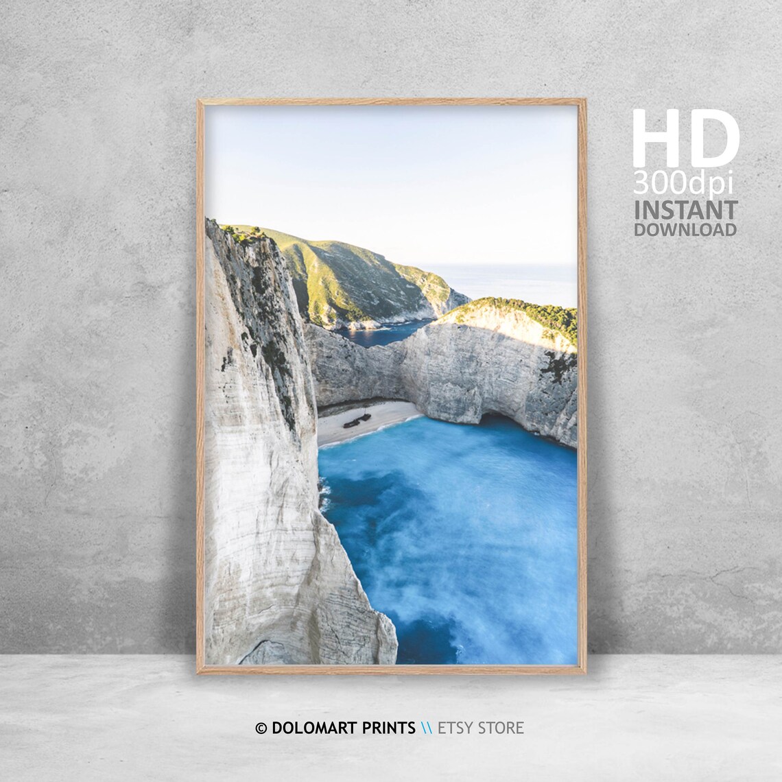 Turquoise Cove Between White Limestone Cliffs Coastal Photography Poster - Image 4