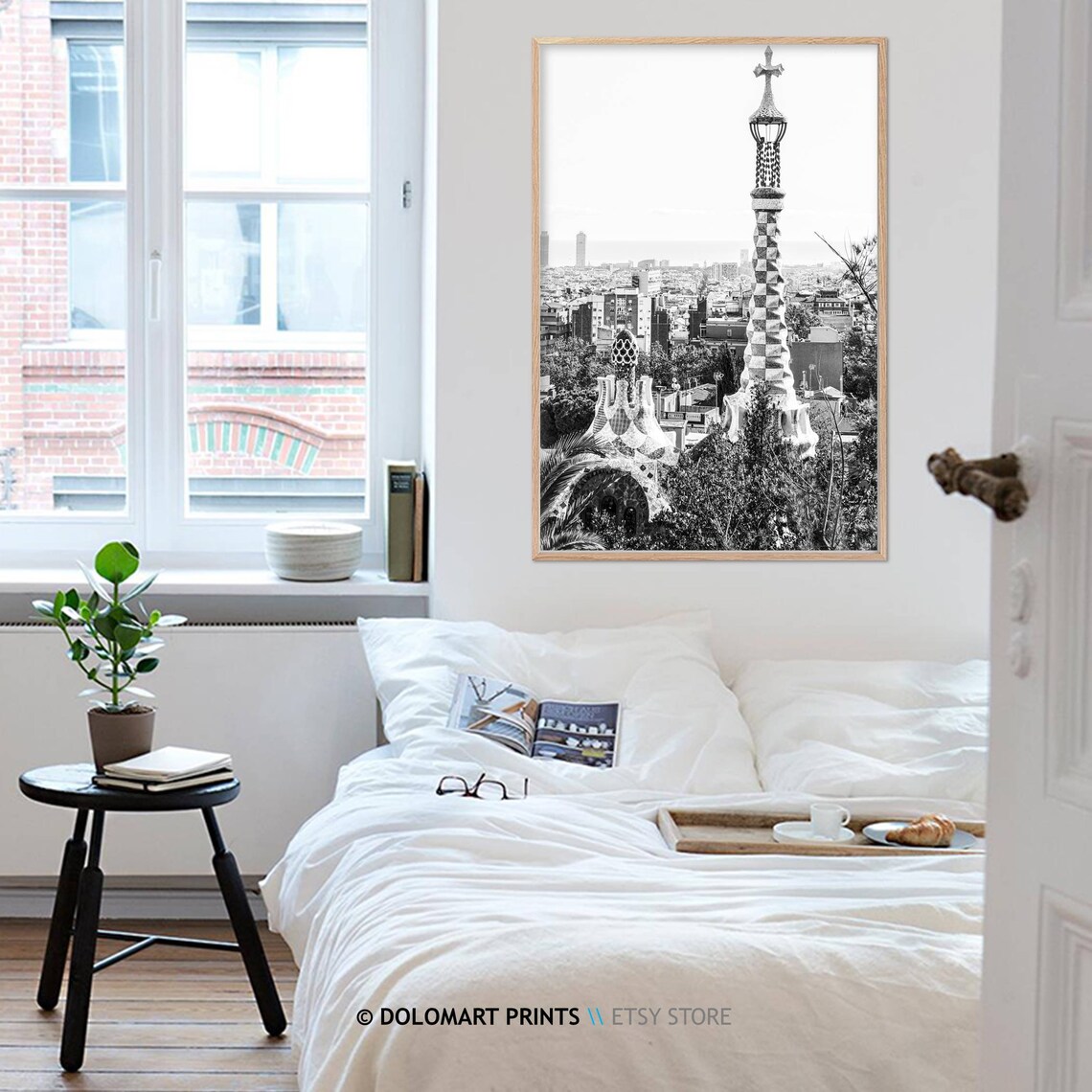Barcelona Park Guell Black And White Travel Poster - Image 4