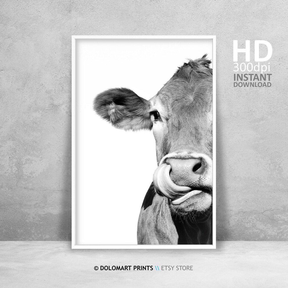 Modern Farmhouse Cow Nursery Art Print