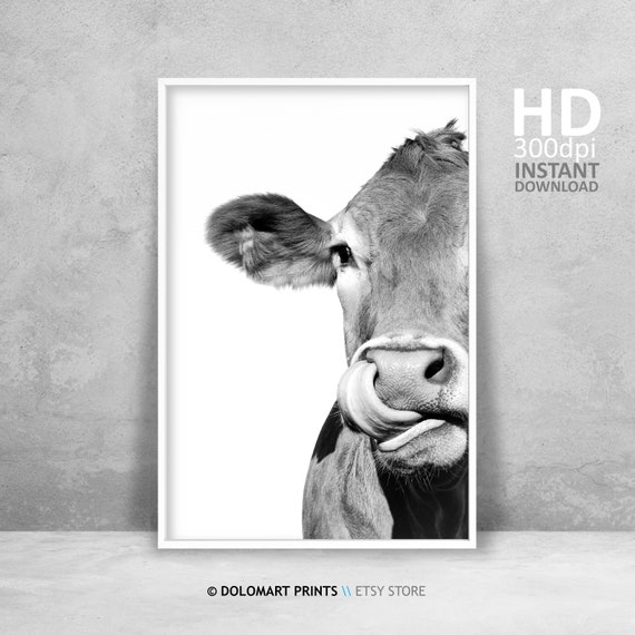 Modern Farmhouse Cow Nursery Art Print