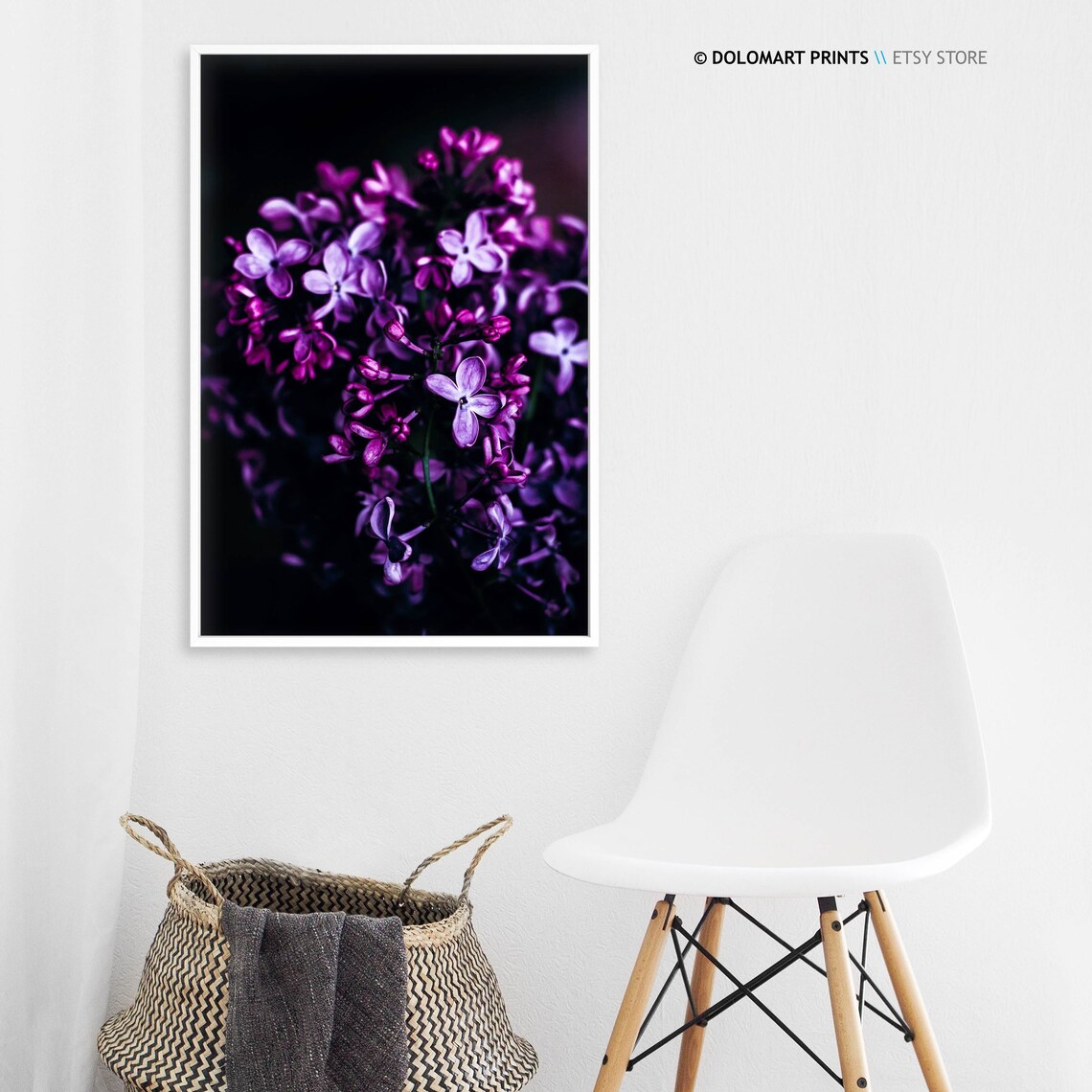 Purple Flower Photo Art Print, Purple and Black - Image 3
