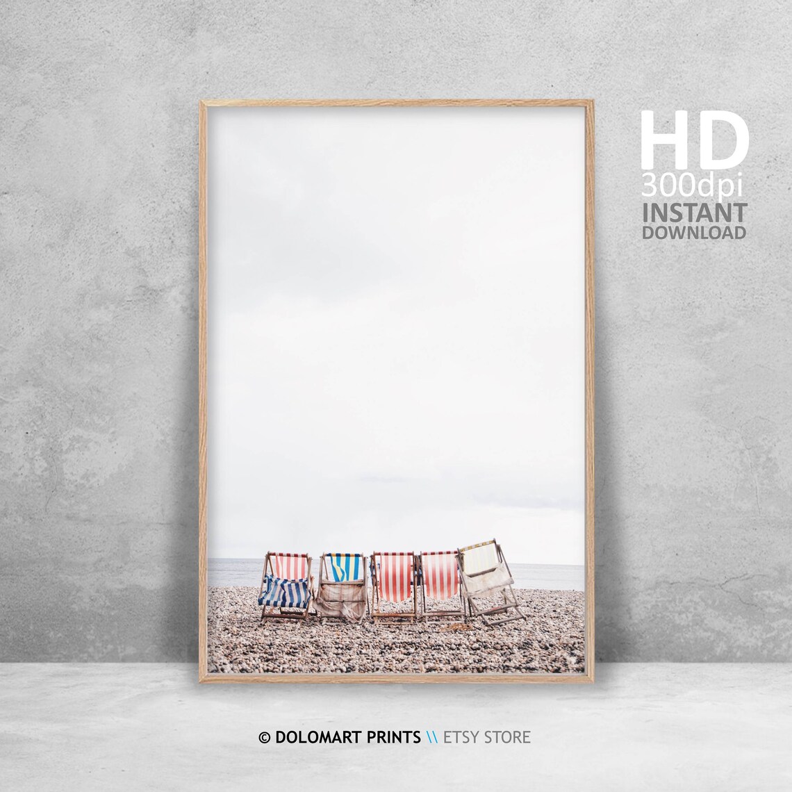 Retro Beach Chair Art Print, Vintage Coastal Decor - Image 4