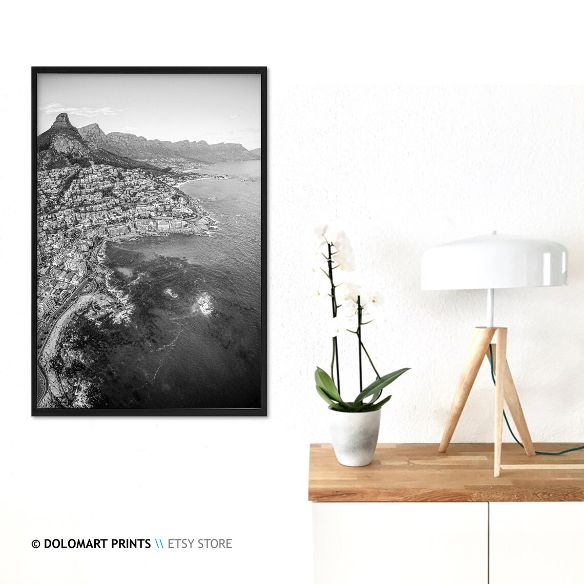 Cape Town South Africa Black And White Travel Poster - Image 3