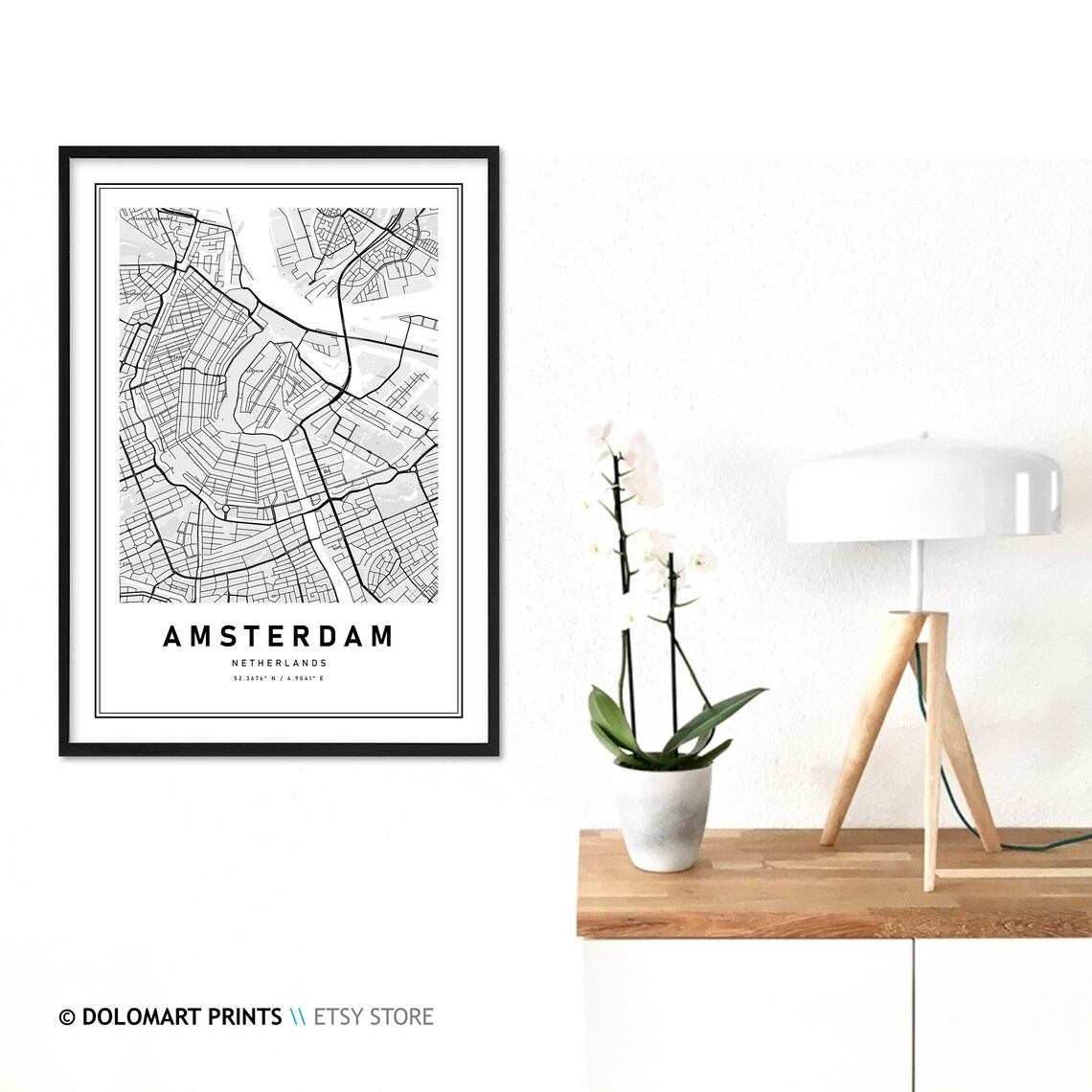 Amsterdam Map Of Amsterdam, Europe Travel Poster - Image 3