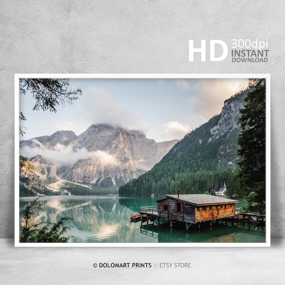 Pragser Wildsee Braies Lake Mountain Photo Print