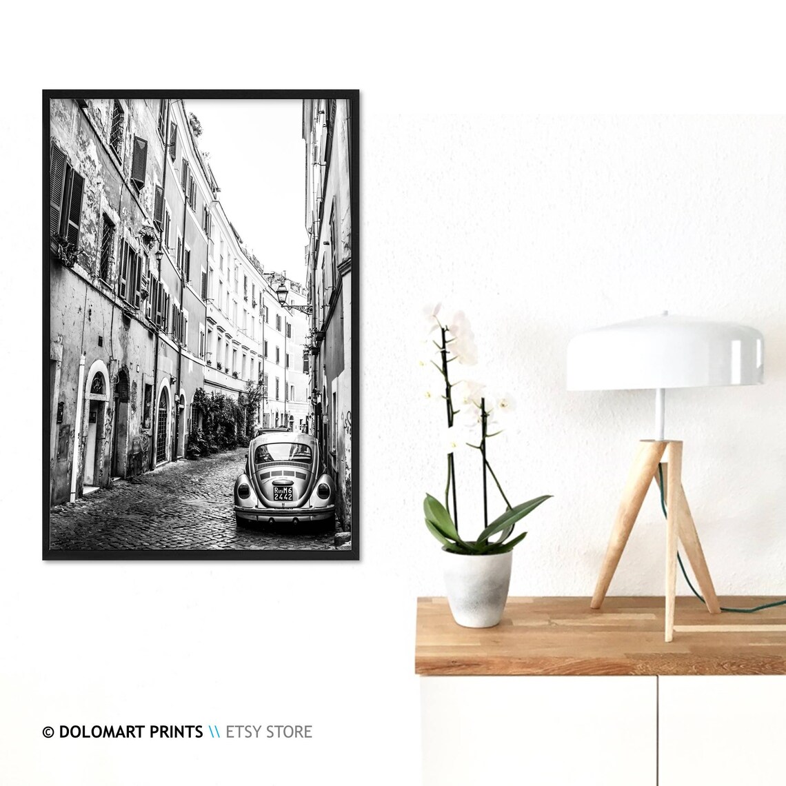 Rome Street Photography Print, Black and White Travel - Image 3