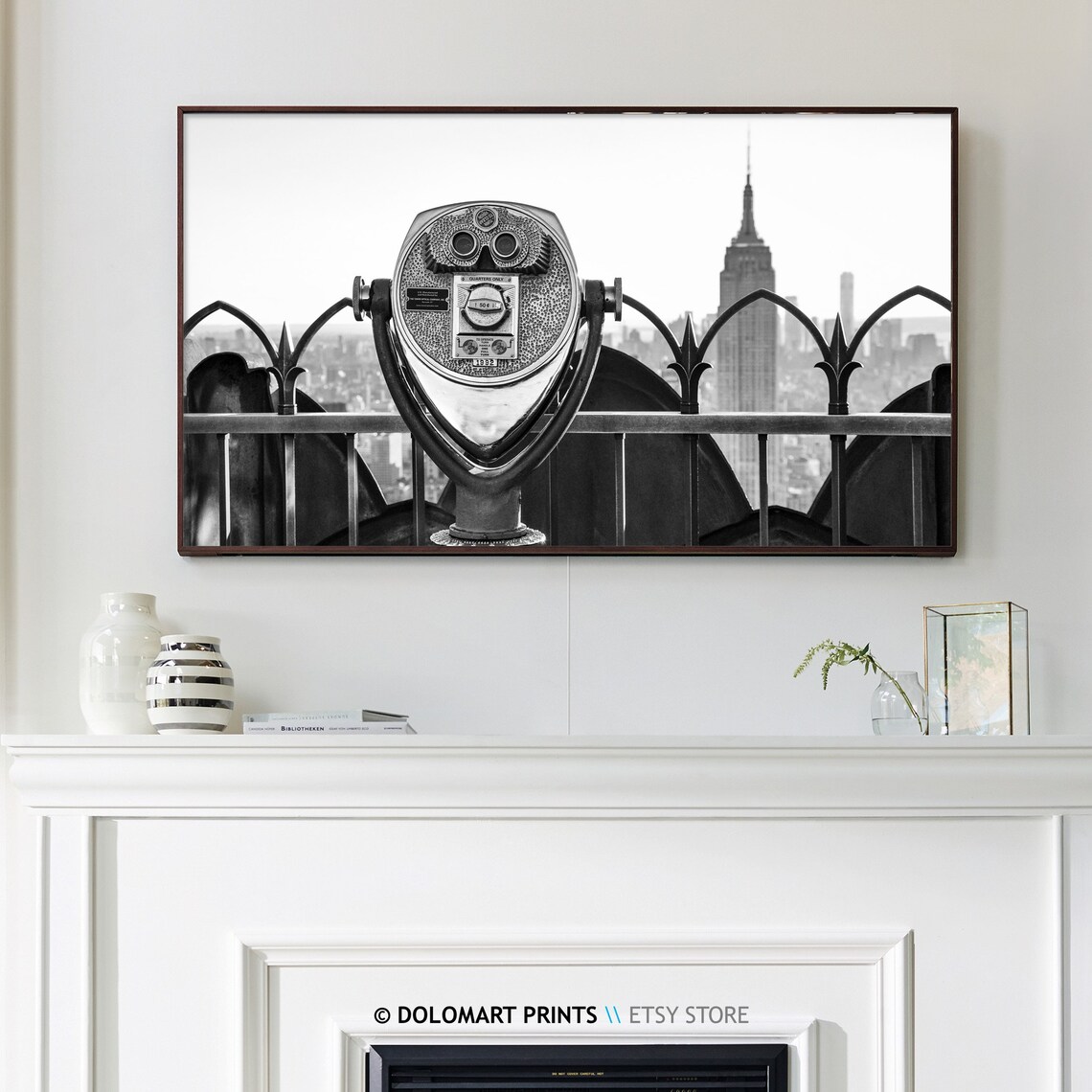 New York Manhattan Skyline Art Print, Black And White - Image 3