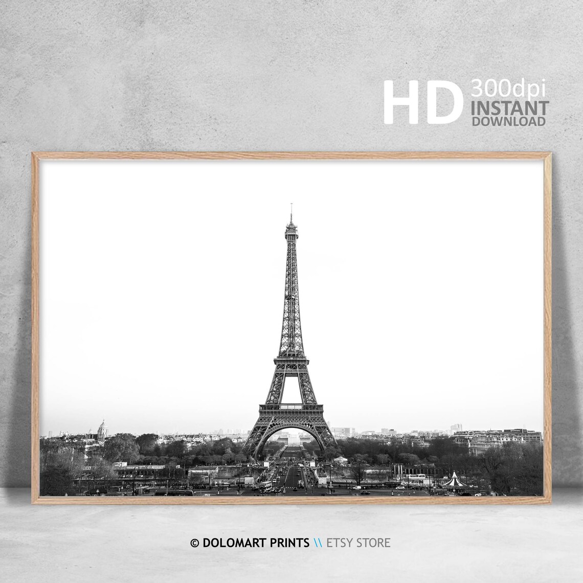 Paris Eiffel Tower Travel Poster, Black and White - Image 4
