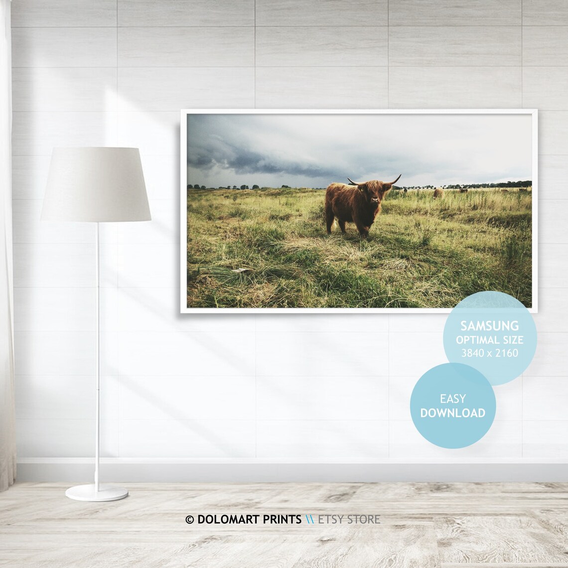Highland Cow Rustic Farmhouse Art Print, Vintage - Image 4