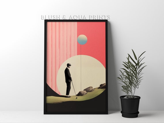 Eclectic Vintage Maximalist Wall Art Golf Poster Room Decor Boho Prints Trendy Bedroom Over The Bed Retro