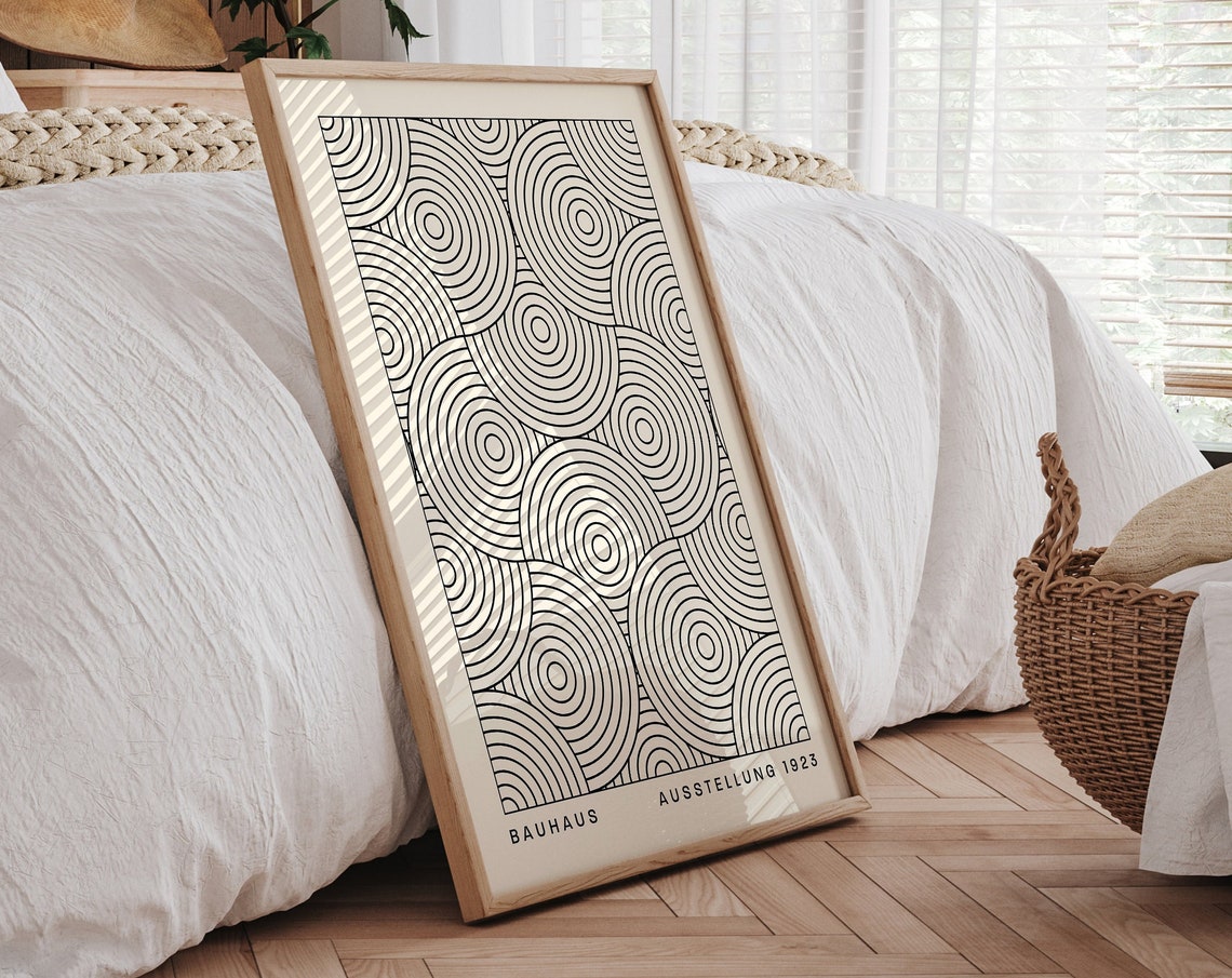 Bauhaus 1923 Concentric Circles Geometric Line Art Print Retro Style