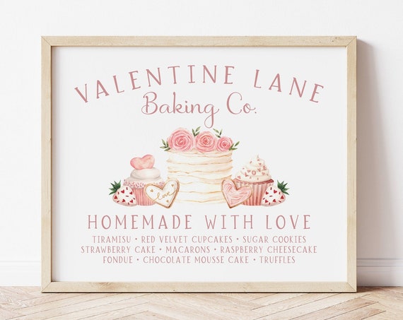 Valentine's Day Bakery Dessert Bar Sign Art Print