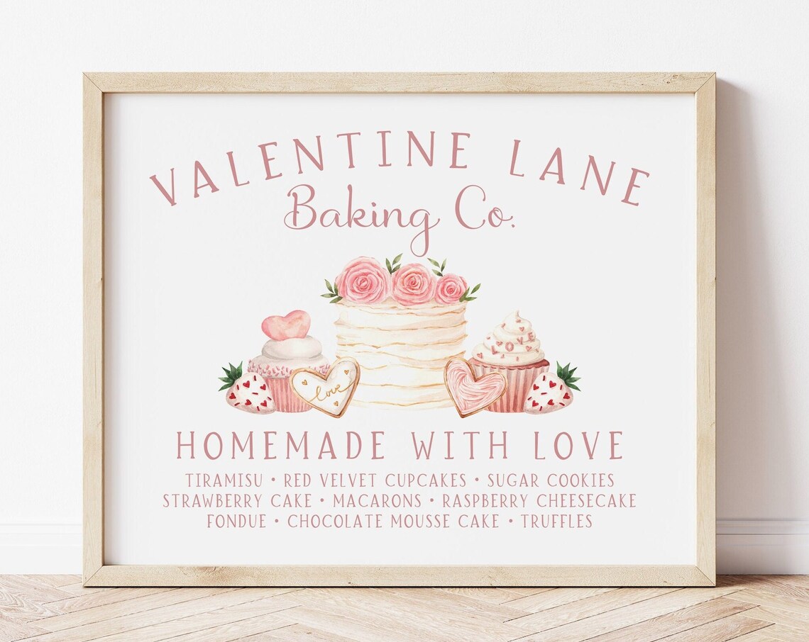 Valentine's Day Bakery Dessert Bar Sign Art Print
