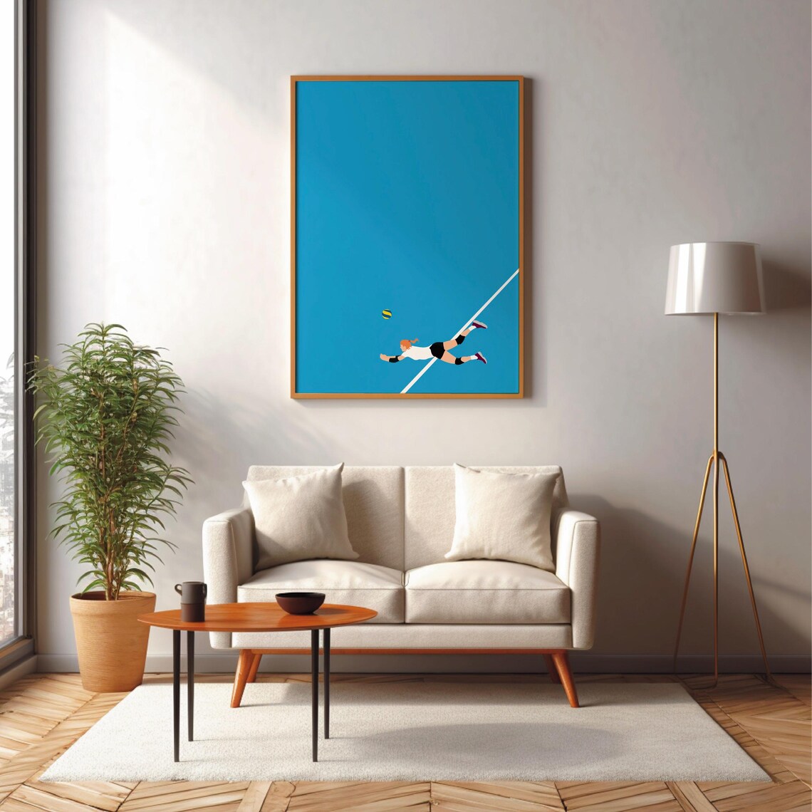 Volleyball Player Art Print, Minimal Modern Pop Art - Image 5