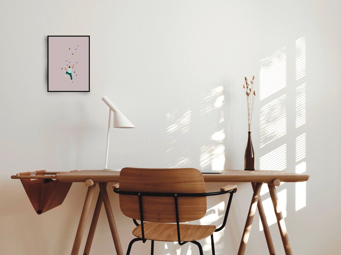 Bouldering Climbing Poster, Minimal Modern Art Print - Image 2