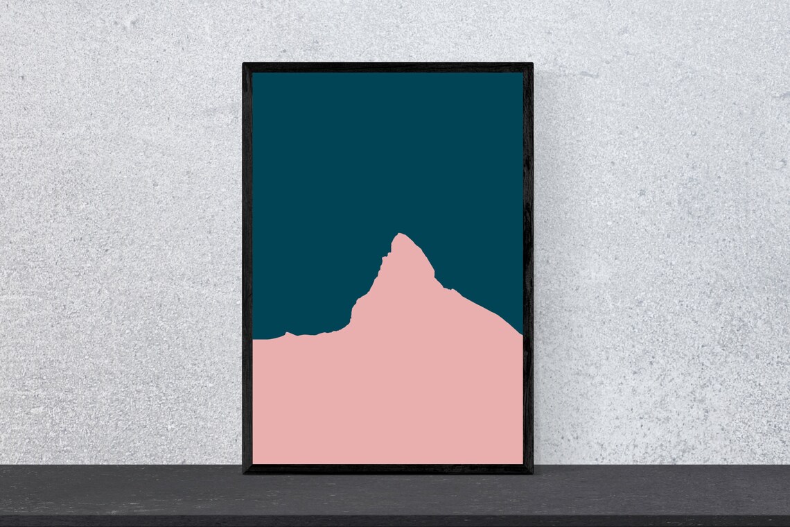 Matterhorn Poster, Minimal Modern Mountain Art Print
