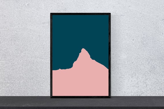 Matterhorn Poster, Minimal Modern Mountain Art Print