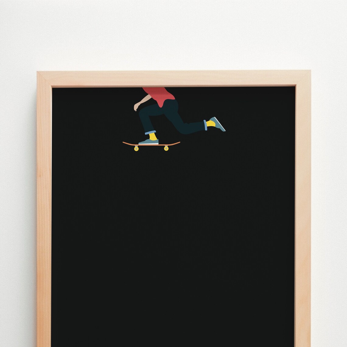 Skateboarder Poster, Minimal Modern Sport Print