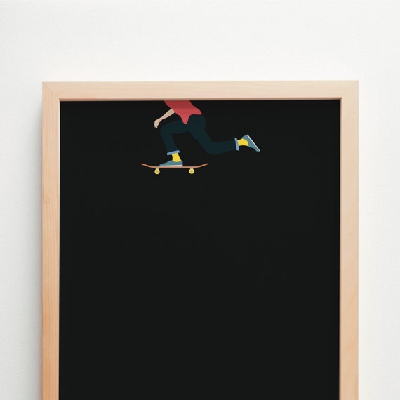 Skateboarder Poster, Minimal Modern Sport Print